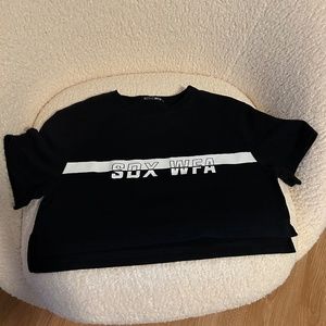 Sarah’s day X WhiteFox black workout crop top